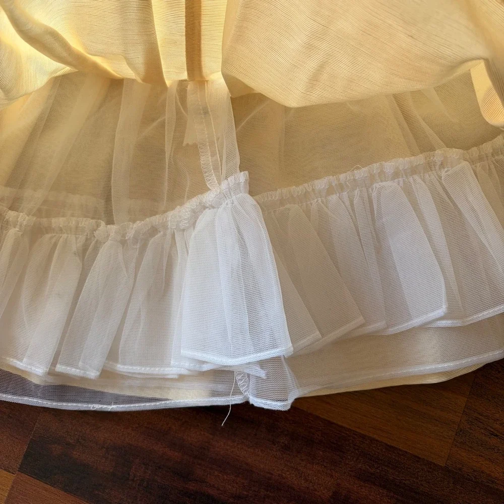 Sylvia‎ Whyte Saks Fifth Avenue Vintage Baby Girl Yellow Rosette Dress 12M